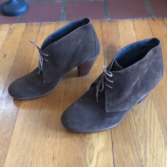 Madewell Brown Suede Heeled Booties - Picture 2 of 8